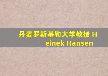 丹麦罗斯基勒大学教授 Heinek Hansen